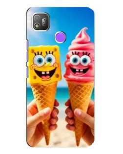 Чехол для TECNO POP 4 с картинкой «Спанч Боб мороженое»