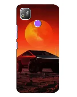 Чехол для TECNO POP 4 с картинкой «Cybertruck на Марсе»
