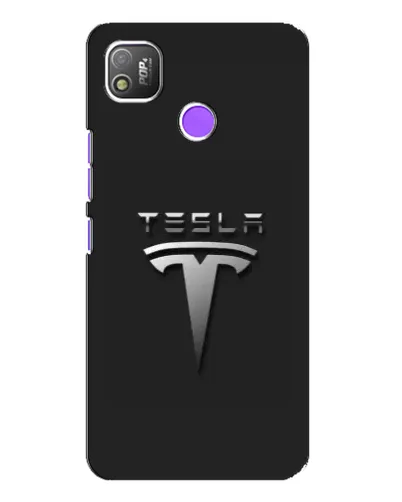 Чехол для TECNO POP 4 с картинкой «Стальной логотип Tesla» Чехол для TECNO POP 4 с картинкой «Стальной логотип Tesla»