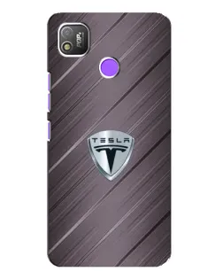 Чехол для TECNO POP 4 с картинкой «Металлическая текстура Tesla»