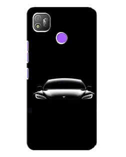 Чехол для TECNO POP 4 с картинкой «Фары Tesla Night»
