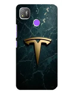 Чехол для TECNO POP 4 с картинкой «Мраморная Tesla Gold»