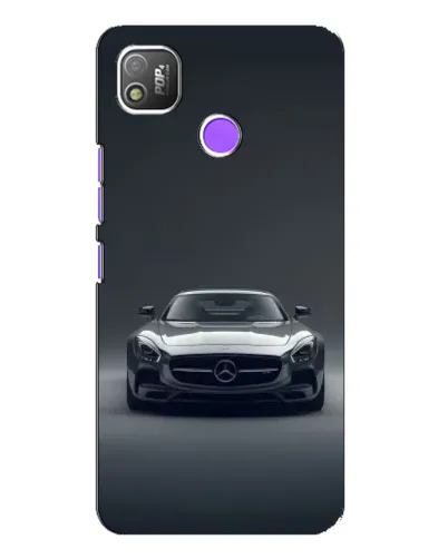 Чехол для TECNO POP 4 с картинкой «Mercedes на черном»