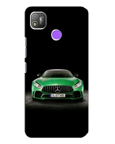 Чехол для TECNO POP 4 с картинкой «Mercedes — неоновый лого»