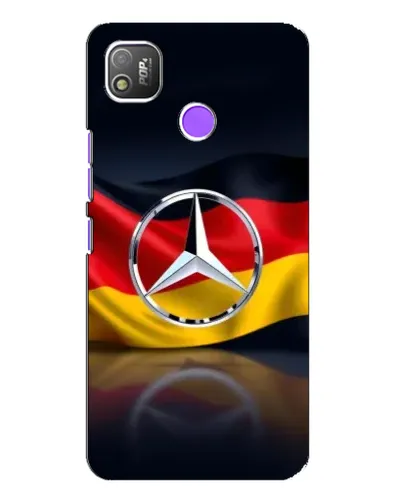Чехол для TECNO POP 4 с картинкой «Mercedes — флаг Германии»