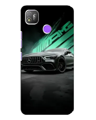 Чехол для TECNO POP 4 с картинкой «Темный Mercedes AMG»