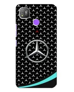 Чехол для TECNO POP 4 с картинкой «Mercedes — бирюзовый акцент»