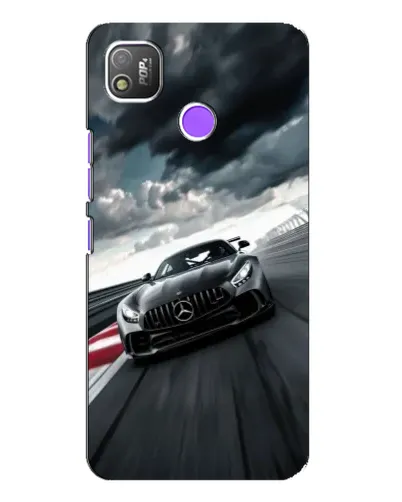 Чехол для TECNO POP 4 с картинкой «Гоночный Mercedes AMG»