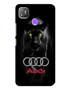 Чехол для TECNO POP 4 с картинкой «Пантера и Audi»