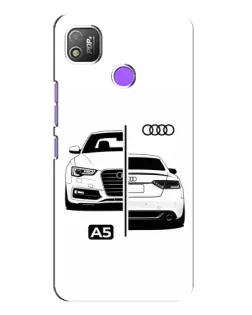 Чехол для TECNO POP 4 с картинкой «Audi — контрастный дизайн»