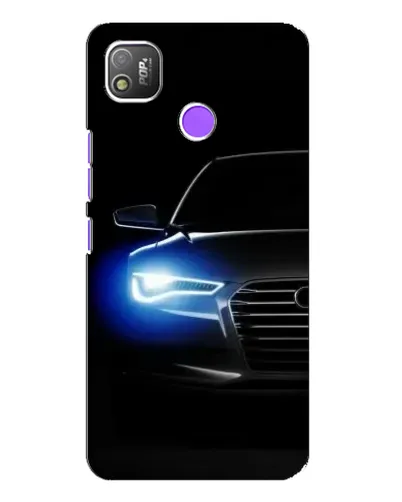 Чехол для TECNO POP 4 с картинкой «Неоновый взгляд Audi»