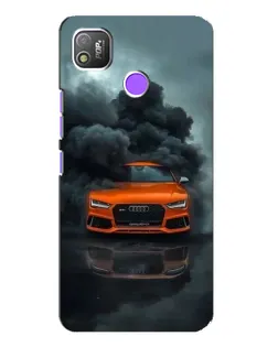 Чехол для TECNO POP 4 с картинкой «Audi в облаках дыма»