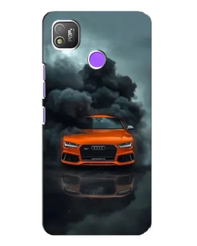 Чехол для TECNO POP 4 с картинкой «Audi в облаках дыма»