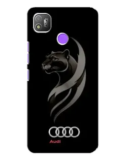 Чехол для TECNO POP 4 с картинкой «Графика — пантера и Audi»