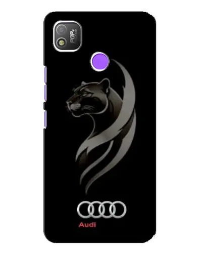 Чехол для TECNO POP 4 с картинкой «Графика — пантера и Audi»