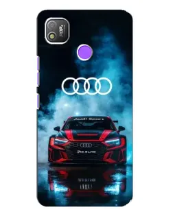 Чехол для TECNO POP 4 с картинкой «Audi Sport — неон»