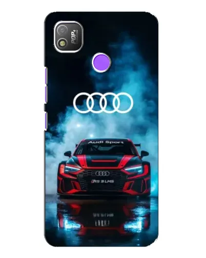 Чехол для TECNO POP 4 с картинкой «Audi Sport — неон»