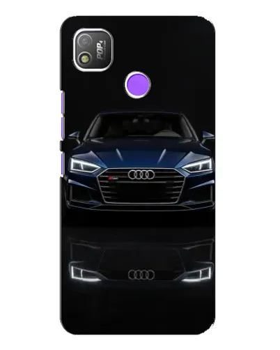 Чехол для TECNO POP 4 с картинкой «Audi — ночное отражение»