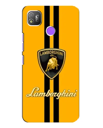 Чехол для TECNO POP 4 с картинкой «Lamborghini Stripe желтый»