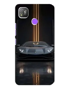 Чехол для TECNO POP 4 с картинкой «Lamborghini золотые линии»