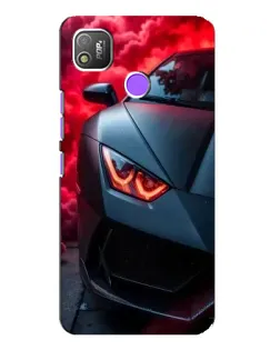 Чехол для TECNO POP 4 с картинкой «Lamborghini красное сияние»
