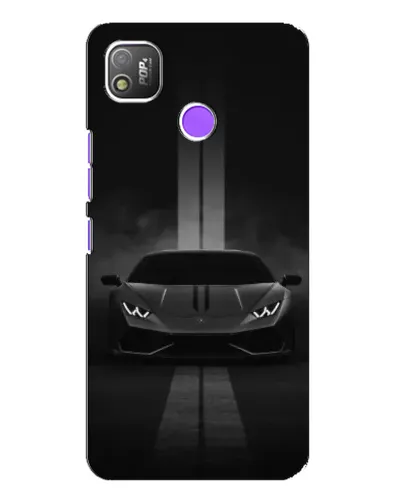 Чехол для TECNO POP 4 с картинкой «Lamborghini симметрия дорог»