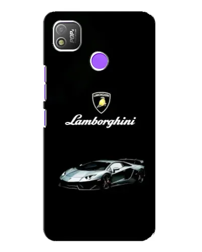Чехол для TECNO POP 4 с картинкой «Логотип Lamborghini классика»