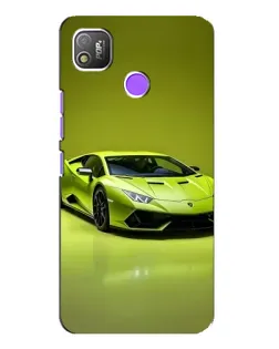 Чехол для TECNO POP 4 с картинкой «Салатовый Lamborghini Huracan»