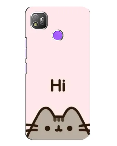 Чехол для TECNO POP 4 с картинкой «Пушин говорит Hi»