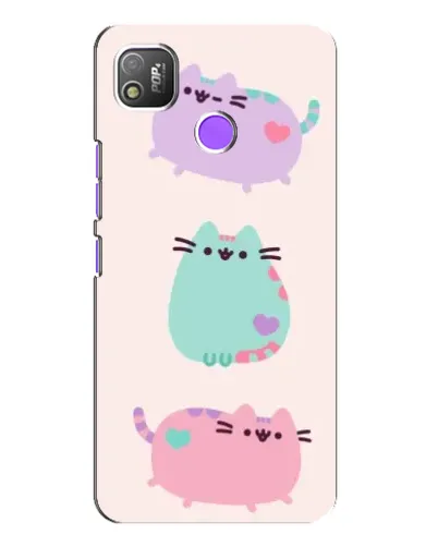 Чехол для TECNO POP 4 с картинкой «Pusheen трио»