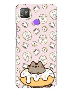 Чехол для TECNO POP 4 с картинкой «Пушин на пончике»