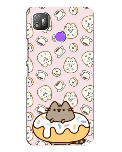 Чехол для TECNO POP 4 с картинкой «Пушин на пончике»