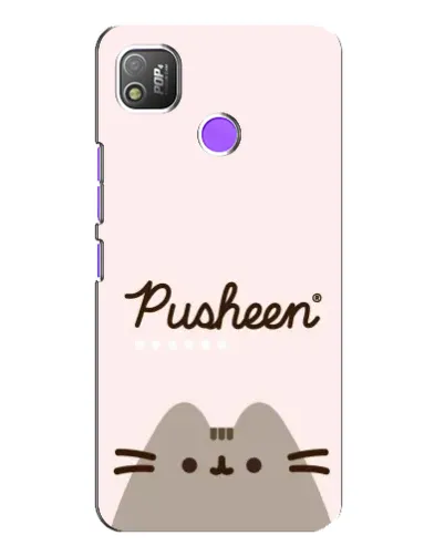 Чехол для TECNO POP 4 с картинкой «Pusheen логотип»