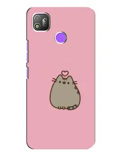 Чехол для TECNO POP 4 с картинкой «Pusheen сердце»