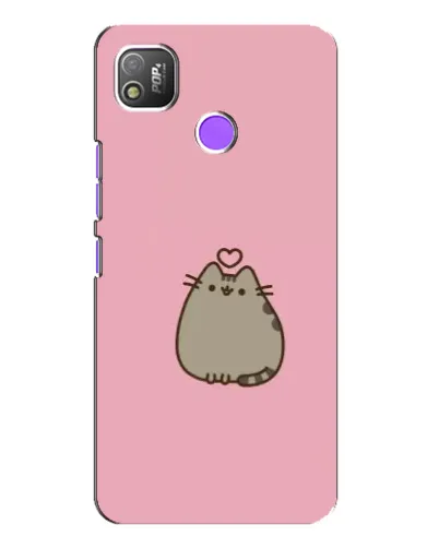 Чехол для TECNO POP 4 с картинкой «Pusheen сердце»
