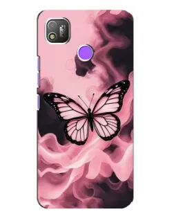 Чехол для TECNO POP 4 с картинкой «Бабочка в дыму»