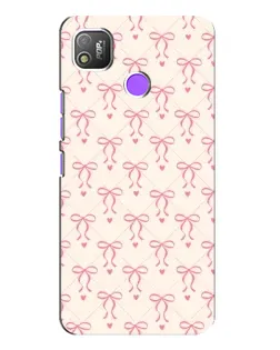 Чехол для TECNO POP 4 с картинкой «Розовые бантики Coquette»