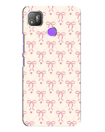 Чехол для TECNO POP 4 с картинкой «Розовые бантики Coquette»