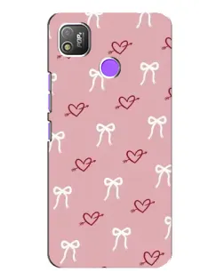 Чехол для TECNO POP 4 с картинкой «Сердца и банты»