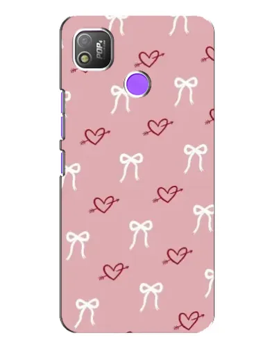 Чехол для TECNO POP 4 с картинкой «Сердца и банты»