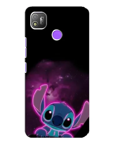Чехол для TECNO POP 4 с картинкой «Неоновый Stitch»