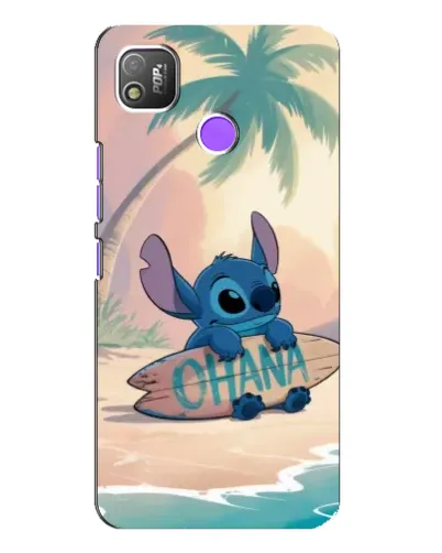 Чехол для TECNO POP 4 с картинкой «Стич на серфе»