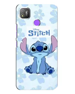 Чехол для TECNO POP 4 с картинкой «Stitch среди цветов»