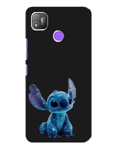 Чехол для TECNO POP 4 с картинкой «Стич на черном»