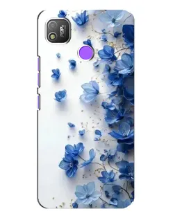 Чехол для TECNO POP 4 с картинкой «Голубой цветочный каскад»