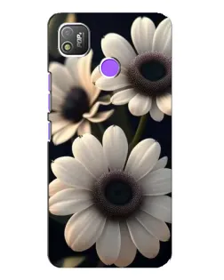 Чехол для TECNO POP 4 с картинкой «Белые маргаритки макро»