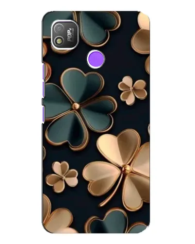 Чехол для TECNO POP 4 с картинкой «Клевер в золоте»