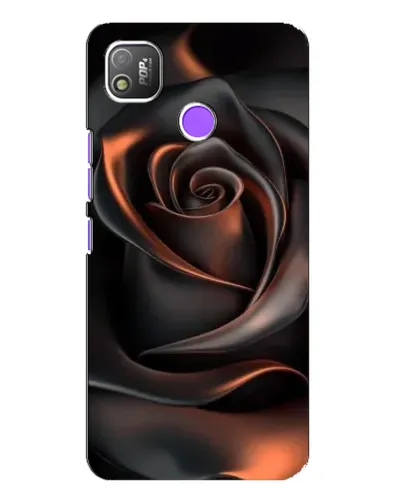 Чехол для TECNO POP 4 с картинкой «Шелковая черная роза»