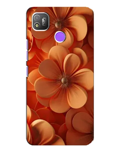 Чехол для TECNO POP 4 с картинкой «Оранжевый макро цветок»