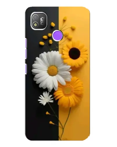Чехол для TECNO POP 4 с картинкой «Подсолнух и ромашка»
